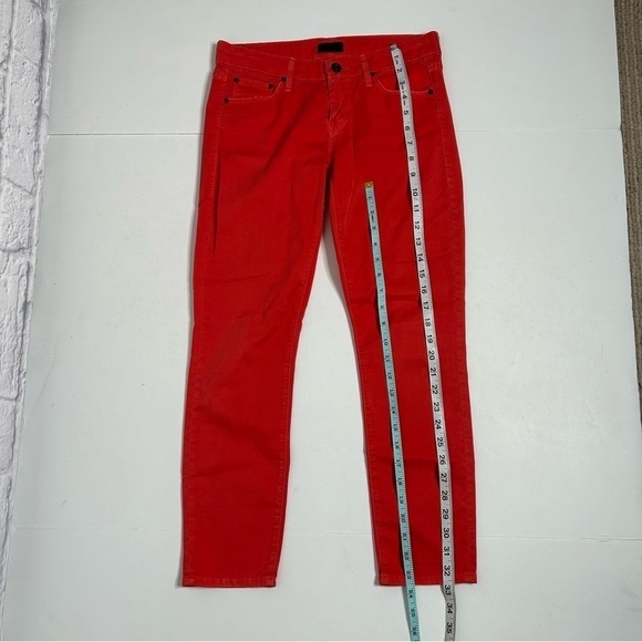 MOTHER The Looker Crop Skinny Jeans In Bonfire Orange - Picture 15 of 16